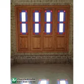 پنجره چوبی سنتی گره چینی مشبک اُرُسی شیشه رنگی